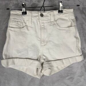 Hollister California Curvy‎ High Rise Short 3 Inch Womens Size 0 White Stretch
